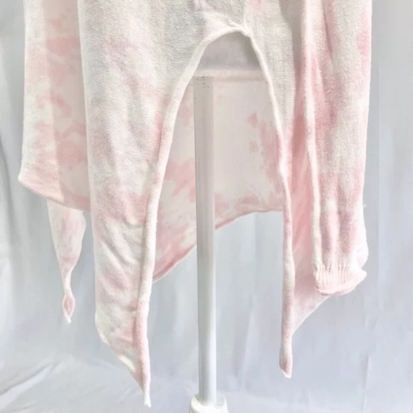 New Cloth by Design Convertible Side Slit Sweater Tie Dye Pink White Size Medium - Picture 9 of 16